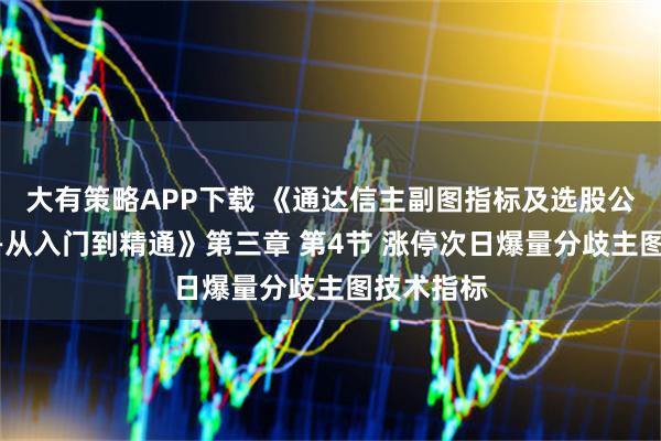 大有策略APP下载 《通达信主副图指标及选股公式编程——从入门到精通》第三章 第4节 涨停次日爆量分歧主图技术指标